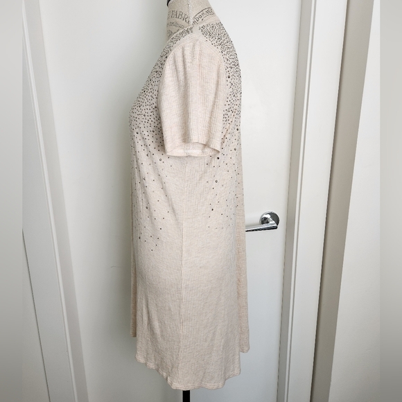 Rhinestone Short Sleeve Duster Cardigan - Picture 8 of 12